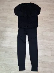 (L M) UNIQLO ヒートテック肌着 上下セット ブラック