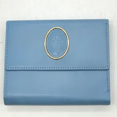 ウェッジウッド 二つ折り財布 エンブレム 小銭入れあり ウォレット ブランド レディース ブルー Wedgwood 【中古】