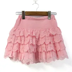 メゾピアノ スカート ボトムス ティアード フリル レース キッズ 女の子用 130サイズ ピンク Mezzo Piano 【中古】