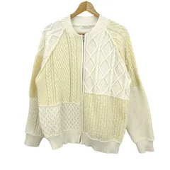 フリークスストア ブルゾン ジャケット アウター ケーブルニット カーディガン レディース Fサイズ 白×ベージュ FREAK'S STORE 【中古】のサムネイル