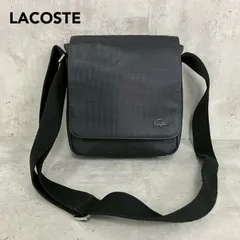 LACOSTE ラコステ クラシック スリム フラップ サッチェル バッグ ショルダー メッセンジャー ブラック 黒 ワニロゴ 鹿の子編みモチーフ 斜め掛け 肩掛け 鞄 カバン 通勤 通学 デイリー カジュアル ビジネス 旅行 お出かけ 収納 ★ ■■