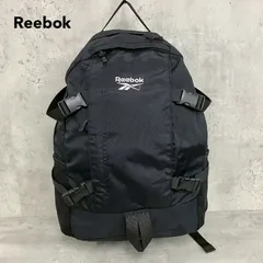 Reebok リーボック バックパック リュックサック ブラック 黒 デイパック カバン 鞄 かばん ロゴ 刺繍 サイドメッシュポケット バックルベルト 多機能 収納豊富 背面メッシュ素材 通気性 通勤 通学 旅行 スポーツ アウトドア ★ ■■のサムネイル