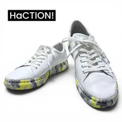 【極美品/日本製】HaCTION! Primo スタースタッズ レザースニーカー 26.5 カモフラソール 白