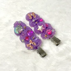 【No.154】前髪クリップ ホイップデコ パープル