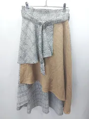 ◇ ◎ CECILMcBEE セシルマクビー チェック柄 ロング丈 フレア スカート サイズM グレー系 レディース E  【1406180073183】のサムネイル