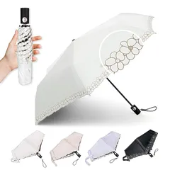 超軽量 日傘 おりたたみ傘 ワンタッチ 自動開閉 約200g uvカット 99.9％遮光／遮熱 晴雨兼用傘 ガラスファイバー製 コンパクト ハンドル かわいい 兼用雨傘 高密生地 超撥水 携帯便利 プレゼント 花柄刺繍 折り畳み日傘 紫外線遮断 耐風撥水  0