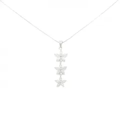 750WG/K18WG フラワー ダイヤモンド ネックレス 0.92CT