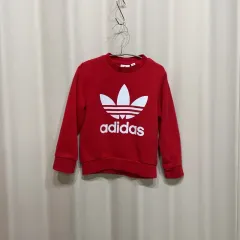 (110) アディダス キッズ 子供 ビックロゴ プリンティング スウェット 長袖 Tシャツ