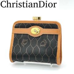Christian Dior♡トロッター柄 がま口 古銭入れ コインケース 茶 