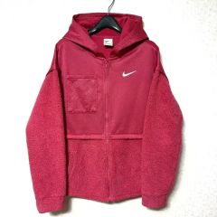本物 ナイキ ジップアップ ボア フリース ジャケット L ピンク系 NIKE 