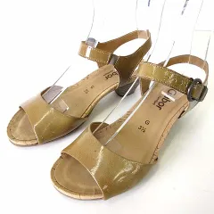 ガボール Gabor サンダル アンクルベルト 本革 エナメル レザー 6.5 キャメルブラウン 茶色 23.5cm くつ 靴 シューズのサムネイル