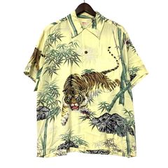 サンサーフ SPエディション 虎柄 シルクアロハシャツ SS37863 L 美品