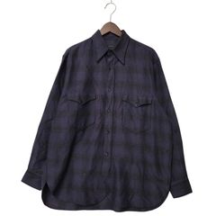 ⚫︎サイズ3！comoli ウールシルク長袖ワークシャツ オーバー 