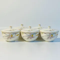 保谷謹製 HOYA ホーヤ 蘭 湯呑 蓋付 5客セット 茶器 仙茶揃え 和柄 花柄 お茶 茶道 湯吞み 湯飲 湯飲み 送料込み フォロー割 クーポンご利用可能 お値引き交渉可能 一点限り