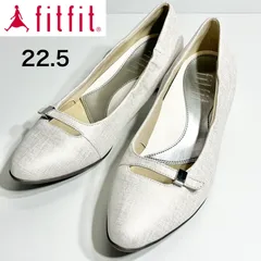 【極美品】fitfit フィットフィット キトゥンヒール レディース コンフォート パンプス 22.5cm 白のサムネイル