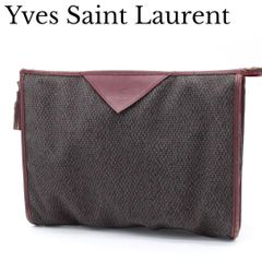 良品 YSL イヴサンローラン ネイビー クラッチバッグ セカンドバッグ