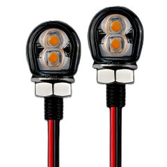 RXCARGO バイク用ウィンカー 汎用 led アンバー 12V 高輝度 ミニ ナノ 小型 防水 オートバイ用 車検対応 ヤマハの用 スズキの用 ハーレーの用 ホンダの用 カワサキの用 2個セット (クリア-ウインカー, 約17ＭＭ)