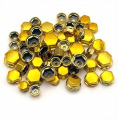 S-NET 汎用 ナット ボルト カバー オートバイ バイク スクーター キャップ 装飾 プラスチック 製 0.8cm ～ 1.4cm 60個 ゴールド 金