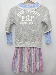◇ DENIM DUNGAREE キッズ 子供服 長袖 膝下丈 ワンピース サイズ140 グレー ピンク ブルー レディース P  【1406240041367】のサムネイル