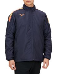 Brand new football wear warmer jacket, warm and water-repellent, P2MEA520, deep navy, size M.