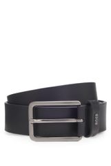 Brand New [BOSS] Lettering Logo Loop Smooth Leather Belt for Men, Size 95, Black