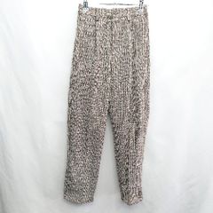◇ Flower Tweed Pattern Straight Pants, Size F, Brown, Blue, White, Women's E [1407020003254]