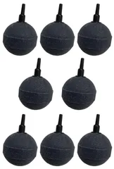 Lovep.c(ラブピーシー) エアーストーン 水槽 魚 アクアリウム エアーポンプ 熱帯魚 エアレーション 大きめ 50mm マイクロバブル 8個セット ブラック 黒 のサムネイル