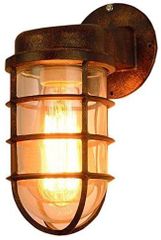 KY LEE Bracket Light, Marine Lighting, Bracket Lamp, Indirect Lighting, LED Compatible, Marine Lamp, Entrance, Industrial Design, Wall Mounted, Interior, Sea, Surf, Outdoor, Entrance Light, Cafe, Natural, Outdoor Light, Gate Light, Shop, Rainproof, Moisture-proof, Rust Color, Domestic Shipping
