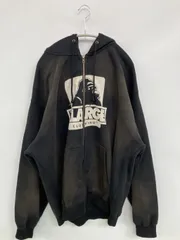 XLARGE エクストララージ パーカー XL ブラック コットン 前面プリント ブランドロゴ スウェット 裏起毛 ジップアップ 長袖