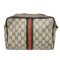 GUCCI オールド ポーチ クラッチバッグ シェリーライン GG柄 金ロゴ