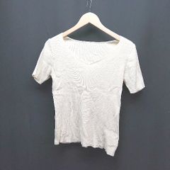 ◇ SLOBE IENA カジュアル リブ素材 シンプル オフィス 半袖 カットソー 表記なし クリーム レディース E 【1310130018035】