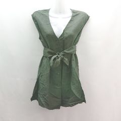 ◇ ◎ apart by lowrys フロントボタン サイドスリット カジュアル ジレ ベスト サイズF グリーン レディース E 【1310130027983】