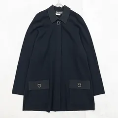 ◎Salvatore Ferragamo サルヴァトーレフェラガモ ニットコート ガンチーニ ミラノリブ カーディガン ジャケット ヴィンテージ ウール ブラック イタリア製 レディース b01454のサムネイル