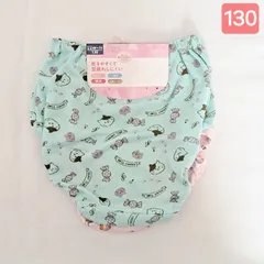 (j-11)【130】【2枚組】女児ショーツ　2枚組　女の子　ショーツ　かわいい　下着　ねこ　くま　絵柄入りショーツ　Dryショーツ　綿混ショーツ