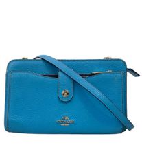 ✨希少カラー✨極美品COACH ターコイズ レザーショルダーバッグ19914 
