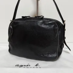 agnes b. VOYAGE アニエスベーボヤージュ レザー ショルダーバッグ ブラック 保存袋付き B592
