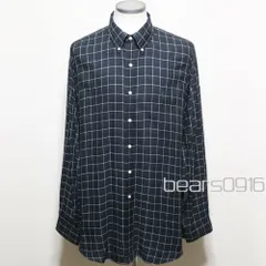 【希少90s】ラルフローレン 90s BLAKE コットン 100％ ボタンダウン ライトネルシャツ 黒×白×グレー グラフチェック ウィンドウペン 深緑ポニー XL XXL 3L相当 ゆるだぼ ビッグシルエット USED美品 米国購入