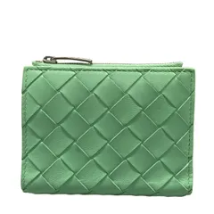 BOTTEGA VENETA(ボッテガヴェネタ) 2つ折り財布 マキシイントレチャート ライトグリーン レザー