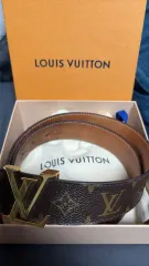 ルイヴィトン モノグラム ベルト ブラウン ゴールド バックル