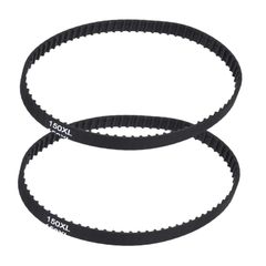 신품 PATIKIL 2장들이 150XL 고무 타이밍 벨트 치수 75 폭 10mm 피치 5.08mm 동기식 ​​클로즈 도루 기어드 드라이브 벨트 블랙 공업용