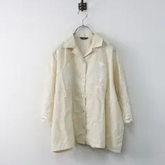 2025SS マーブルシュッド marble SUD EMB レースペンギン シャツ/ライトベージュ トップス 前開き 刺繍 ブラウス【2400030099971】のサムネイル