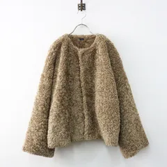 イチ ichi ノーカラー ボアブルゾン/モカ アウター ジャケット 上着 羽織り 前開き 秋冬【2400030100004】のサムネイル