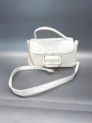 ◇ ZARA ザラ ショルダー 斜め掛け カジュアル クロコダイル エレガント バッグ ベージュ レディース E  【1308290058510】