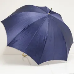 耐風傘 mila schon ミラショーン USED品 フラワープリント 花柄 ジャンプ ブルー グラス骨 風に強い 60cm A3416のサムネイル