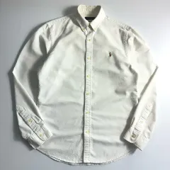 POLO RALPH LAUREN ポロ ラルフローレン 新モデル 刺繍 スリムフィット コットン 白 シャツ