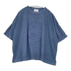 mao made 25SS きれいめ天竺ピグメント染め お花パッチししゅうTEE 定価15400円 521208 半袖Ｔシャツ カットソー ブルー レディース マオメイド【中古】6-0430S◎のサムネイル