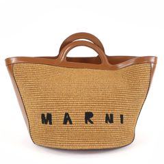 MARNI ストロー レザー かごバッグ - メルカリ