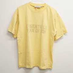 【新品】FEAR OF GOD ESSENTIALS フィアオブゴッド エッセンシャルズ メンズ Mサイズ ロゴプリント Tシャツ イエロー X9551
