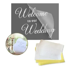 【ウェルカムスペースに装飾を！】 ウェルカムシール 【Welcome to our Wedding】 カッティング転写シール2枚セット 取説付 結婚式 limande 