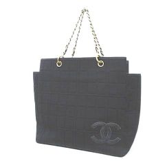 CHANEL シャネル チェーントート チョコバー コットン ブラック